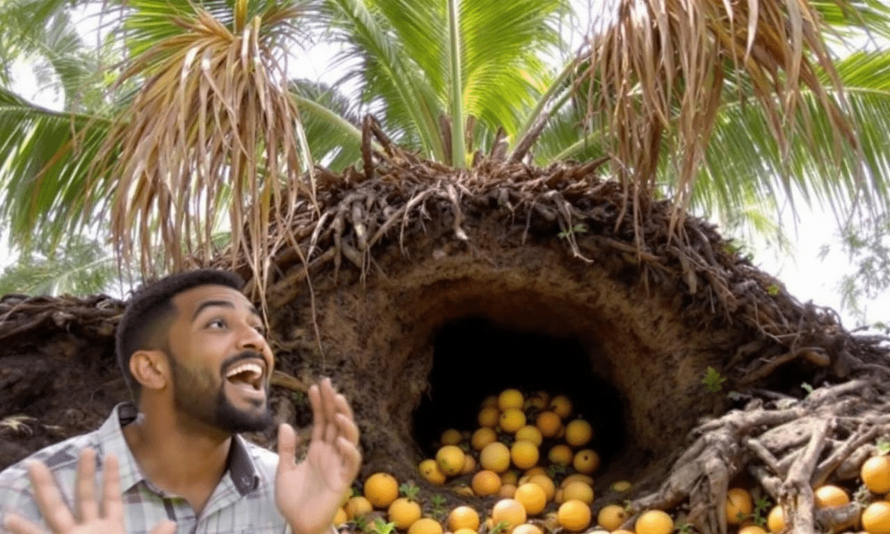 Incredible discovery of a palm tree that grows and bears fruit underground, a world first according to botanists.